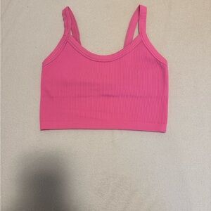 Pink Ribbed Crop Top